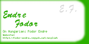 endre fodor business card